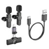 Бездротова мікрофонна система BOROFONE BFK12 Trophy lavalier wireless digital microphone(iP/Type-C) Black (7073)- № 5