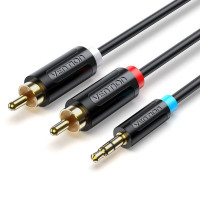 Аудіокабель Vention 3.5MM Male to 2-Male RCA Adapter Cable 0.5M Black (Цвет Black), Атикул k58855 |  купить на VILKI.NET - фото № 1