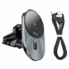 Тримач для мобiльного з БЗП HOCO CA91 Magic magnetic wireless fast charging car holder Gray - зображення 4