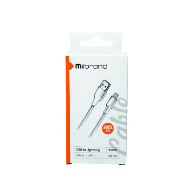 Кабель Mibrand MI-98 PVC Tube Cable USB for Lightning 120W 1m White (MIDC/98LW) - зображення 2