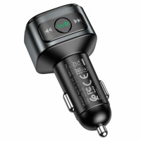АЗП з FM-модулятором HOCO E67 Fighter QC3.0 18W car BT FM transmitter Black (Колір Черный) - фото № 4