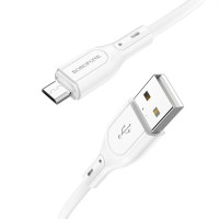 Кабель BOROFONE BX66 Wide way silicone charging data cable for Micro White (Цвет 7068) - фото № 2