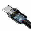 Кабель Baseus Cafule PD2.0 60W flash charging USB cableType-C-Type-C (20V 3A)2M Gray+Black (Black-Gray)- № 4