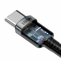 Кабель Baseus Cafule PD2.0 60W flash charging USB cableType-C-Type-C (20V 3A)2M Gray+Black (Цвет Black-Gray) - фото № 4
