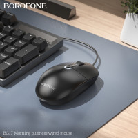 Миша BOROFONE BG17 Morning business wired mouse Black (Колір 7073) - фото № 8