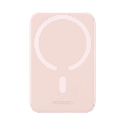 Зовнішній акумулятор Baseus Magnetic Wireless Charging Power bank 6000mAh 20W With Cable Pink - зображення 3