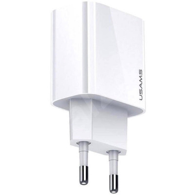 Мережевий зарядний пристрій Usams US-CC083 T22 Single USB QC3.0 Travel Charger (EU) White - изображение 2