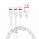Кабель BOROFONE BX17 3-in-1 Enjoy charging cable for iP+Micro+Type-C White