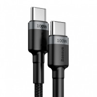 Кабель Baseus Cafule PD2.0 60W flash charging USB cableType-C-Type-C (20V 3A)2M Gray+Black (Цвет Black-Gray) - фото № 3
