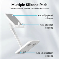 Тримач для телефона Height Adjustable Desktop Cell Phone Stand White Aluminum Alloy Type (KCQW0) (Колір White) - фото № 5