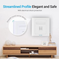 Мережева розетка Vention 1 Port keystone Jack Wall Plate White 86 Type (IFAW0)  - фото № 6