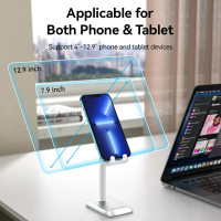 Тримач для телефона Height Adjustable Desktop Cell Phone Stand White Aluminum Alloy Type (KCQW0) (Колір White) - фото № 6
