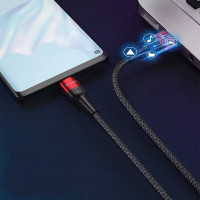 Кабель ESSAGER Fast Charging 5A USB-A to Type C 0.3m red (Колір 7070) - фото № 5