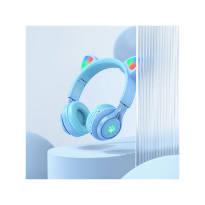 Навушники HOCO W39 Cat ear kids BT headphones Blue (6931474779250) - зображення 3