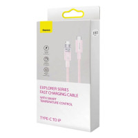 Кабель Baseus Explorer Series Fast Charging Cable with Smart Temperature Control Type-C to iP 20W 1m Pink (Колір Розовый) - фото № 2