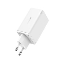 Мережевий зарядний пристрій Baseus GaN6 Pro Fast Charger 2C+2U 65W  EU Moon White((With:Mini White Cable Type-C to Type-C 100W(20V/5A) 1m White） (Колір Moon-White) - фото № 4