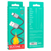 Кабель BOROFONE BX83 Micro Famous silicone charging data cable Black (Цвет 7073) - фото № 3