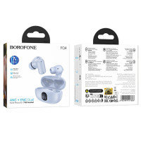 Бездротові навушники BOROFONE FQ4 Lighten true wireless ANC+ENC noise reduction BT headset Blue (Колір Синий) - фото № 2