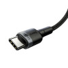 Кабель Baseus Cafule PD2.0 60W flash charging USB cableType-C-Type-C (20V 3A)2M Gray+Black (Black-Gray)- № 7
