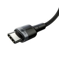 Кабель Baseus Cafule PD2.0 60W flash charging USB cableType-C-Type-C (20V 3A)2M Gray+Black (Цвет Black-Gray) - фото № 7