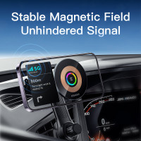 Автотримач для телефона з БЗП Essager Arpege 15W Magnetic Wirless Car Charger with Phone Holder Function (Standard Version)  Black (Колір Черный) - фото № 5