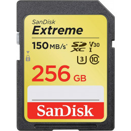 SDXC (UHS-1 U3) SanDisk Extreme 256Gb class 10 V30 (150Mb/s)