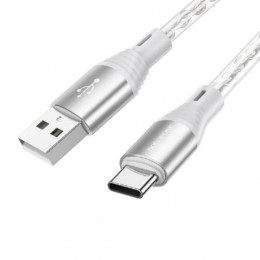 Кабель BOROFONE BX96 Ice crystal silicone charging data cable Type-C Gray