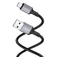 Кабель BOROFONE BX83 Micro Famous silicone charging data cable Black (Цвет 7073) - фото № 2