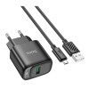 Мережевий зарядний пристрій HOCO C140A Smart single port QC3.0 charger set(Micro)(EU) Black k53873 - № 1 Мережевий зарядний пристрій HOCO C140A Smart single port QC3.0 charger set(Micro)(EU) Black (7073) Hoco - № 1
