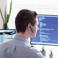 Bluetooth гарнітура HOCO E60 Brightness business BT headset Black (Цвет Black) - фото № 4