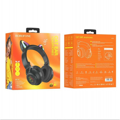 Навушники BOROFONE BO18 Cat ear BT headphones Black - зображення 4