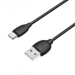 Кабель BOROFONE BX19 USB to Type-C 3A, 1m, PVC, TPE connectors, Black