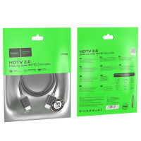 Кабель HOCO US08 HDTV 2.0 male-to-male 4K HD data cable(L=1M) Black (Цвет Black) - фото № 8
