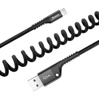 Кабель Baseus Fish eye Spring Data Cable Lightning 1m Black (Колір Черный) - фото № 2
