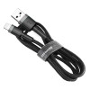 Кабель Baseus Cafule Cable USB For Lightning 2.4A 1m Gray+Black (CALKLF-BG1) - зображення 3