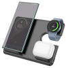 Бездротовий зарядний пристрій HOCO CQ2 Flash folding 3-in-1 wireless fast charger(SAM Watch) Black (Черный)- № 3