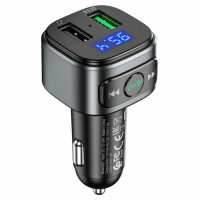 АЗП з FM-модулятором HOCO E67 Fighter QC3.0 18W car BT FM transmitter Black (Колір Черный), Атикул k23988 |  купить на VILKI.NET - фото № 1