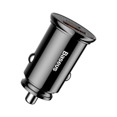 Автомобільний зарядний пристрій Baseus Circular Plastic A+C 30W Black (CCALL-YS01) - зображення 4