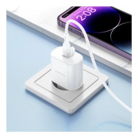 Мережевий зарядний пристрій BOROFONE BA82A Platinum single port PD25W charger set (C to iP) (EU) White (Колір Білий) - фото № 8