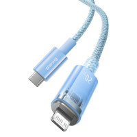 Кабель Baseus Explorer Series Fast Charging Cable with Smart Temperature Control Type-C to iP 20W 1m Blue (Колір Синий) - фото № 6