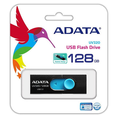 Flash A-DATA USB 3.0 AUV 320 128Gb Black/Blue (AUV320-128G-RBKBL) - зображення 5