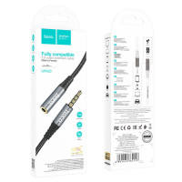 Аудiокабель HOCO UPA20 3.5 audio extension cable male to female (L=1M) Metal Gray (Цвет Metal Gray) - фото № 2