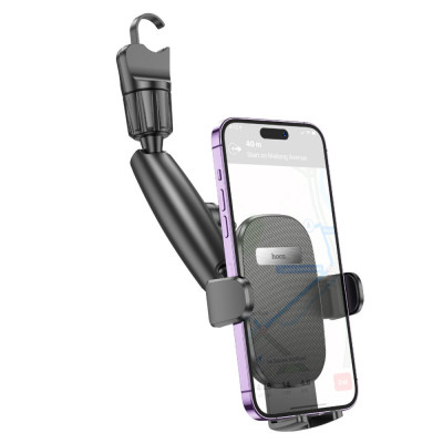 Тримач для мобільного HOCO H17 Waves rearview mirror car holder Black - зображення 4
