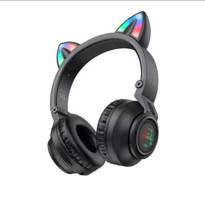 Навушники BOROFONE BO18 Cat ear BT headphones Black - зображення 1