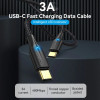 Кабель Vention Nylon Braided USB 2.0 C Male to C Male 3A Cable 2M Black LED Type (TAUBH) (7073)- № 2