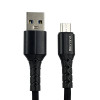 Кабель Mibrand MI-32 Nylon Charging Line USB для Micro 2A 0,5м Черный (MIDC/3205MB)