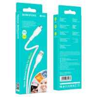 Кабель BOROFONE BX66 Wide way silicone charging data cable for Micro White (Цвет 7068) - фото № 4