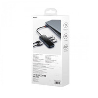 USB-хаб Baseus AcmeJoy 5-Port Type-C HUB Adapter（Type-C to HDMI*1+USB3.0*2+USB2.0*1+Type-C PD&Data *1）Dark Gray (Колір Темно-серый) - фото № 4