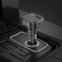 АЗП з FM-модулятором BOROFONE BC43 Flash QC3.0 car BT FM transmitter 18W Black (Колір Черный) - фото № 7
