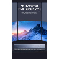 Сплітер Vention 4K 1x8 HDMI Splitter Black Aluminum Alloy Type EU Standard (Колір Black) - фото № 6
